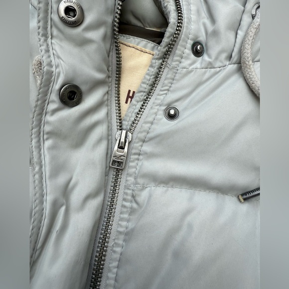Y2K Hollister Grey Puffer Coat Parka Jacket Faux Fur Hood Size Medium - Picture 10 of 15
